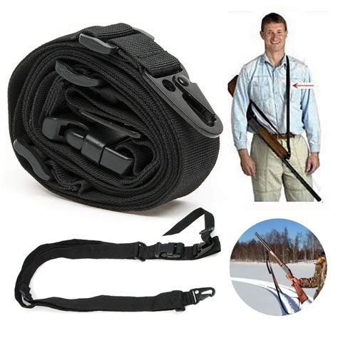 2" Black Nylon, Padded, Very Comfortable for Extended Fielding. . 3 point sling for bolt action rifle